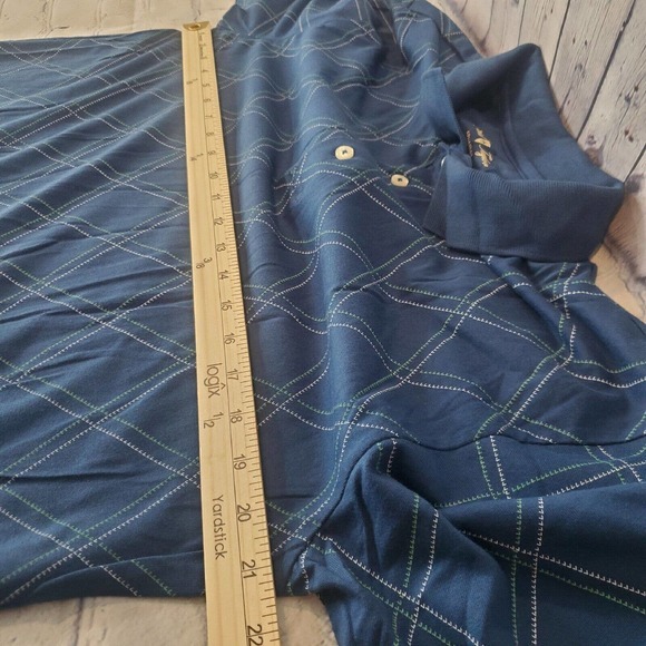 David Taylor Collection Men's Polo Size Medium Blue‎ Print Golf - Picture 8 of 10
